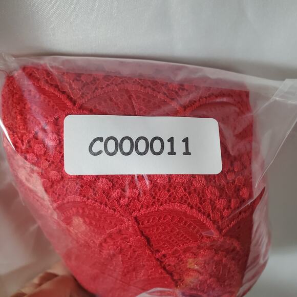 Victoria’s Secret Red Lace Wireless Bra 34DD Lightly Lined T-Shirt Style - Picture 10 of 10